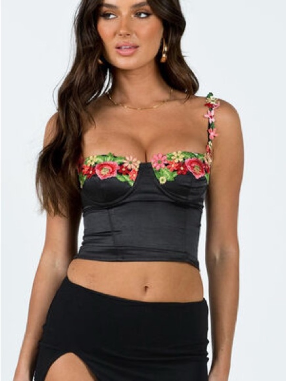Princess Polly Enchante To Meet You Bustier Top in Black